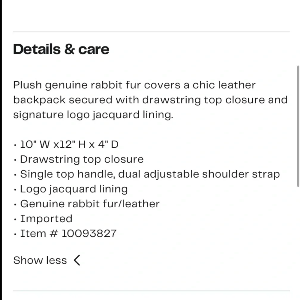 Longchamp Give Me A Hug Genuine Rabbit Fur Backpack